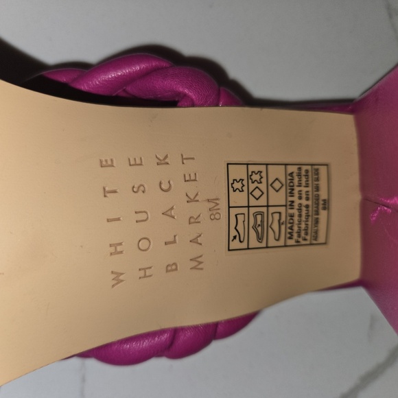 White House Black Market Adalynn Braided Block Heel Mule Sandals Pink Size 8 - Picture 10 of 10